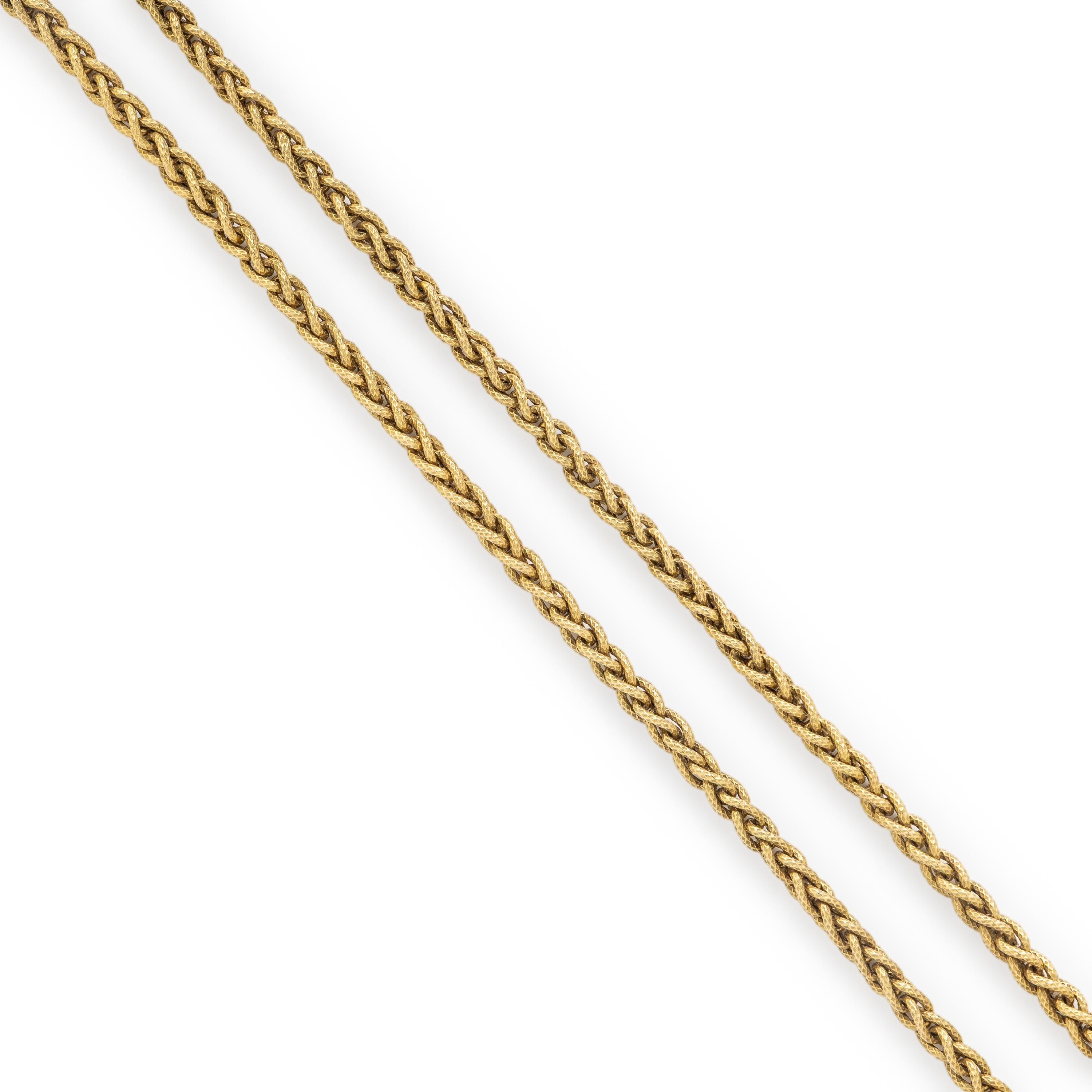 Yellow Gold Long Chain Necklace