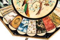 A George III Polychrome Painted and Parcel-Gilt Side Table