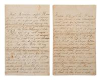 [CIVIL WAR]. Pvt. Everts, 136th PA, provides commentary on Stonewall Jackson in 2 letters with battlefield content.