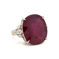 Composite Ruby, Diamond, and Platinum Ring