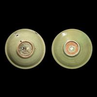 Two Chinese Longquan Celadon Glazed Chargers, Probably Ming Dynasty 或为明 龙泉窯大盘两件