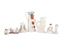 Eight Staffordshire Glazed Earthenware Dogs
