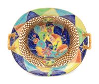 A Chinese Export Tobacco Leaf Reticulated Porcelain Basket and Underplate