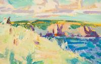 Resting Walkers, Coastal Path, Evening