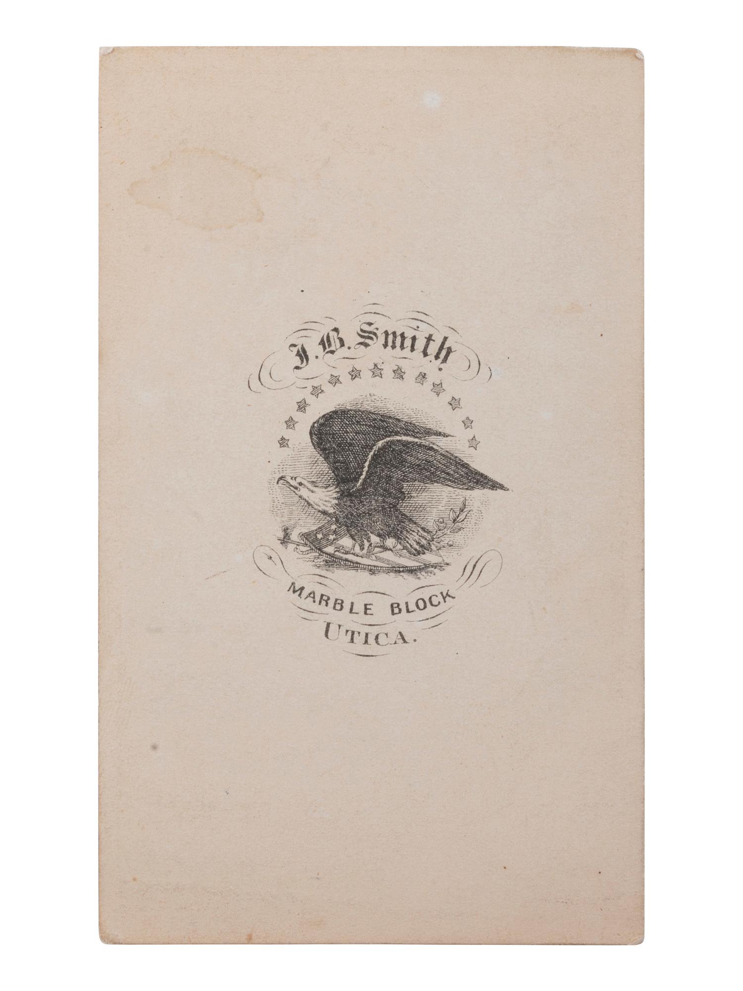 [CIVIL WAR]. CDV of Captain John Henry Howell as First Lieutenant, New York 1st Light Artillery. Utica: J.B. Smith, ca 1862.