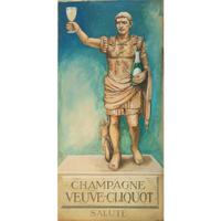 A Champagne Veuve Cliquot Augustus Caesar Painted Advertising Sign