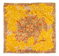 A Chanel Gold Silk Scarf, 34 x 34 inches.