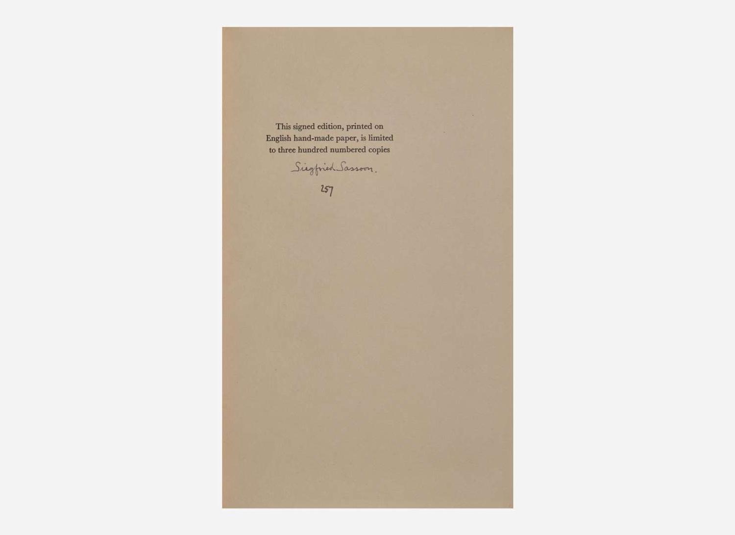 [Literature] Sassoon, Siegfried: The Sherston Trilogy