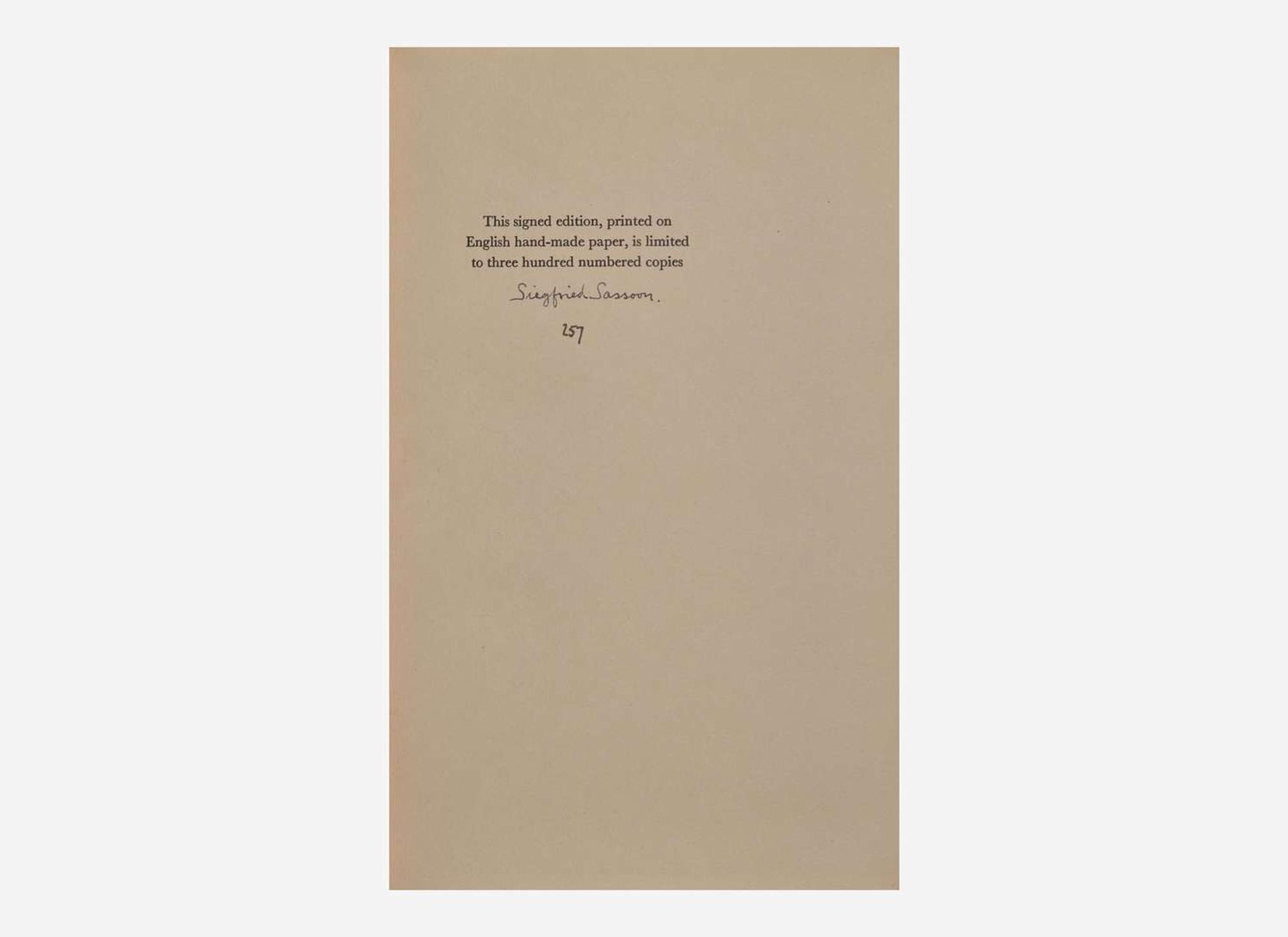 [Literature] Sassoon, Siegfried: The Sherston Trilogy
