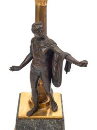 A Pair of Gilt and Patinated Bronze Figures of Diana and Apollo