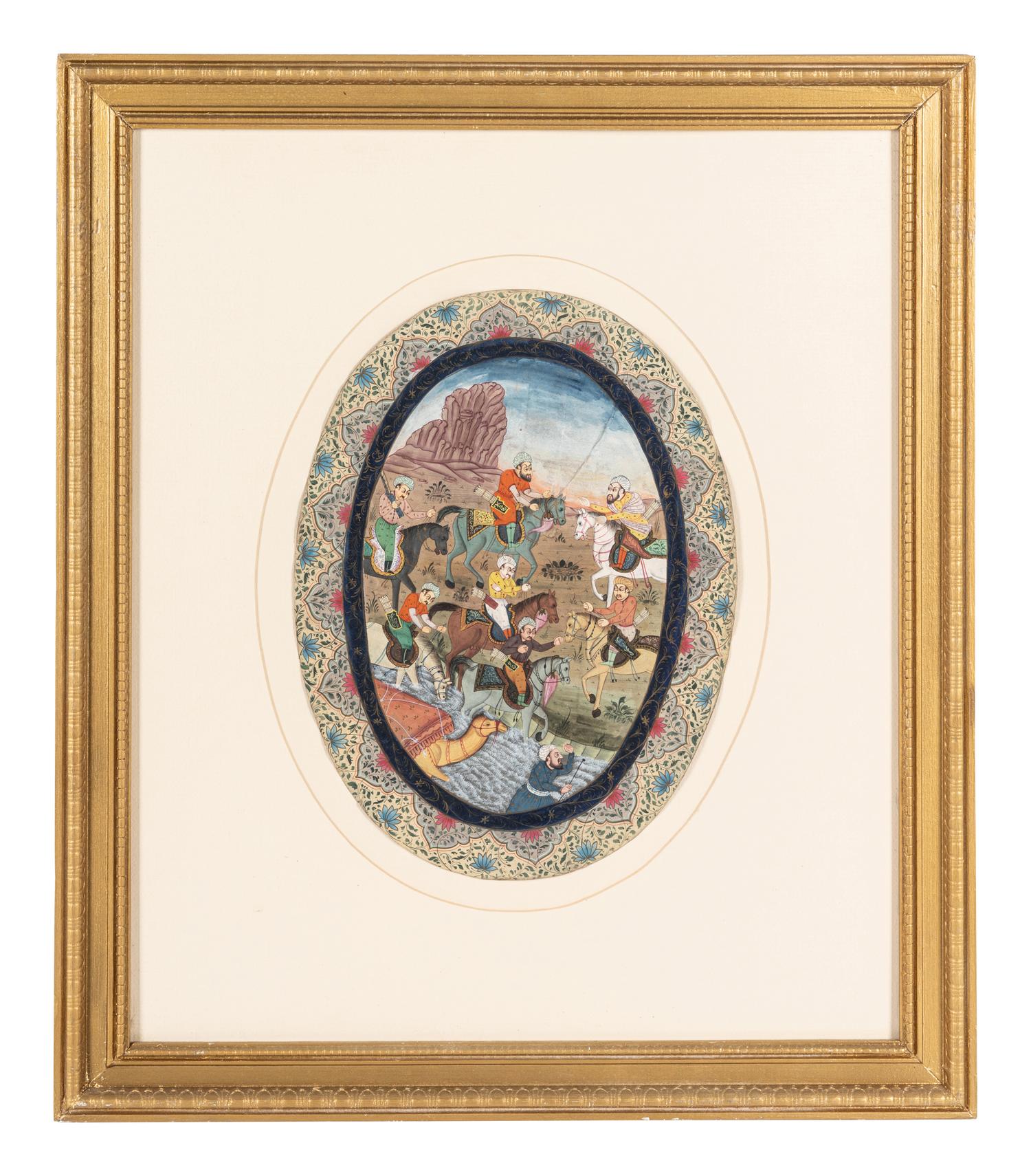 Nine Persian School Miniature Paintings