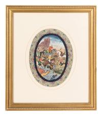 Nine Persian School Miniature Paintings