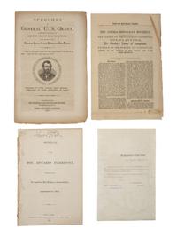 [GRANT, U.S. (1822-1885)]. Items related to the 1868 and 1872 presidential elections, comprising: