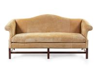 A George III Style Suede-Upholstered Mahogany Sofa