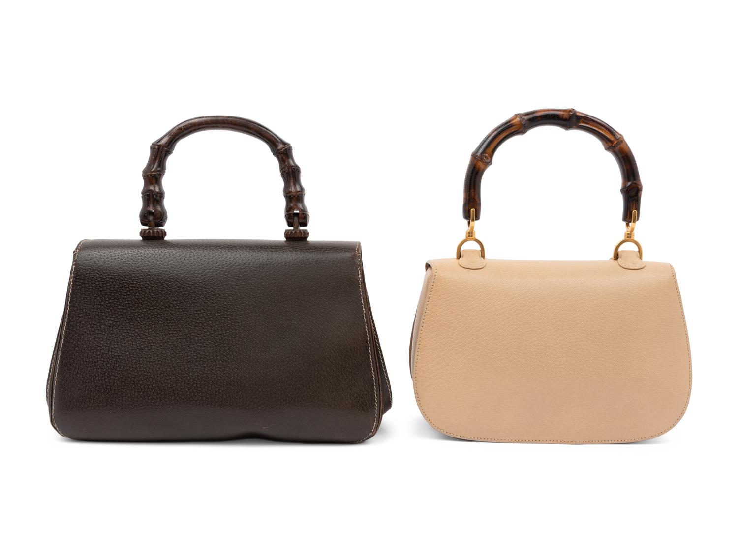 Two Gucci Bamboo Handled Bags, 1980-1990s