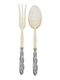 A Georg Jensen Silver Two-Piece Salad Serving Set