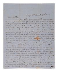 [ENSLAVEMENT]. 2 letters regarding the effects of heat and sun exposure on enslaved persons. 1850.