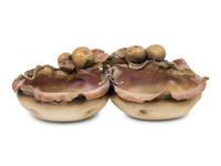 A Continental Art Nouveau Porcelain Double Serving Dish