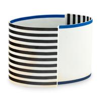Bodil Manz (Danish, b. 1943) — Interrupted Oval Form with black and blue, c. 2003
