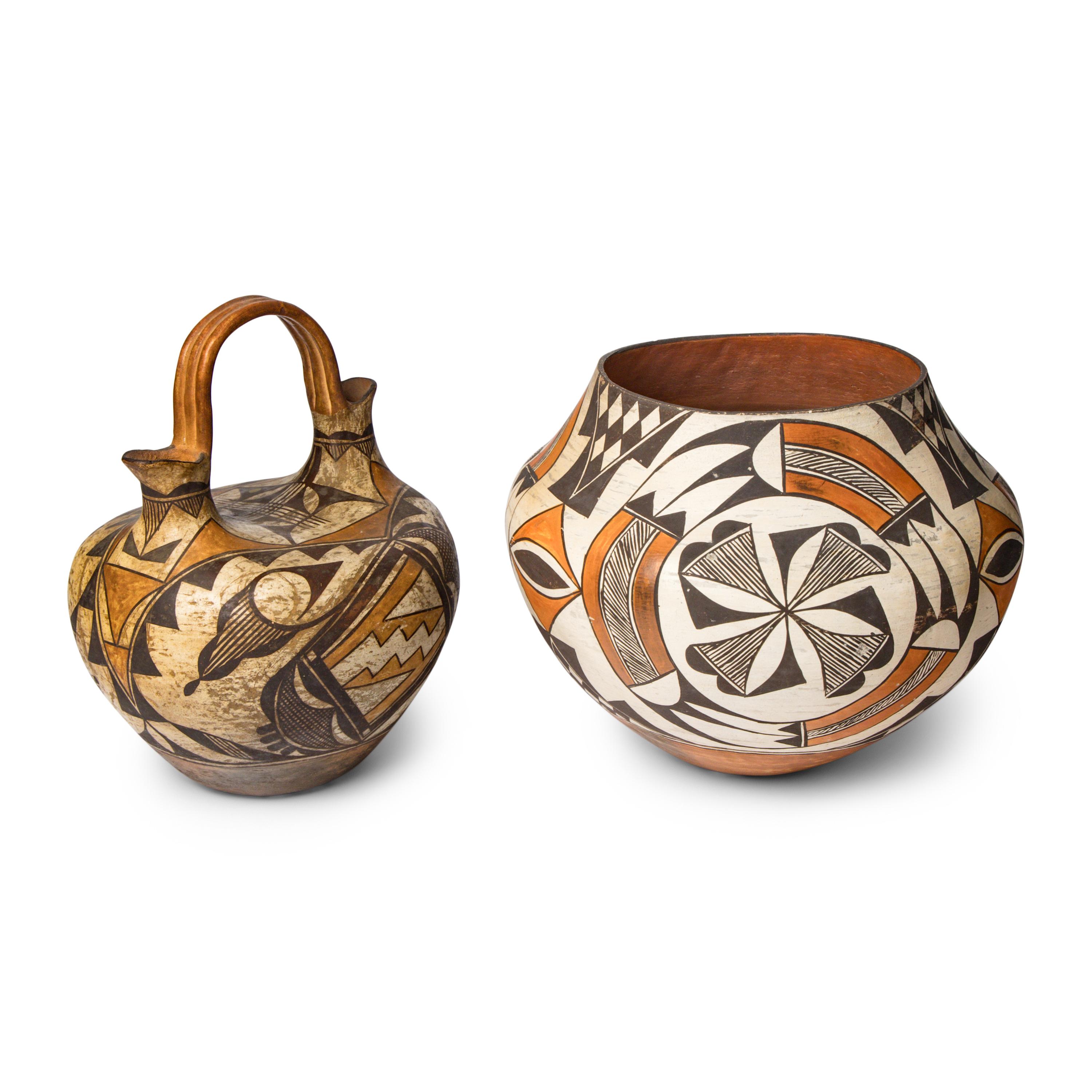 Acoma Pottery Olla and Wedding Vase