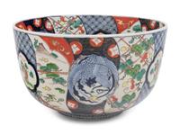 An Imari Palette Porcelain Punch Bowl