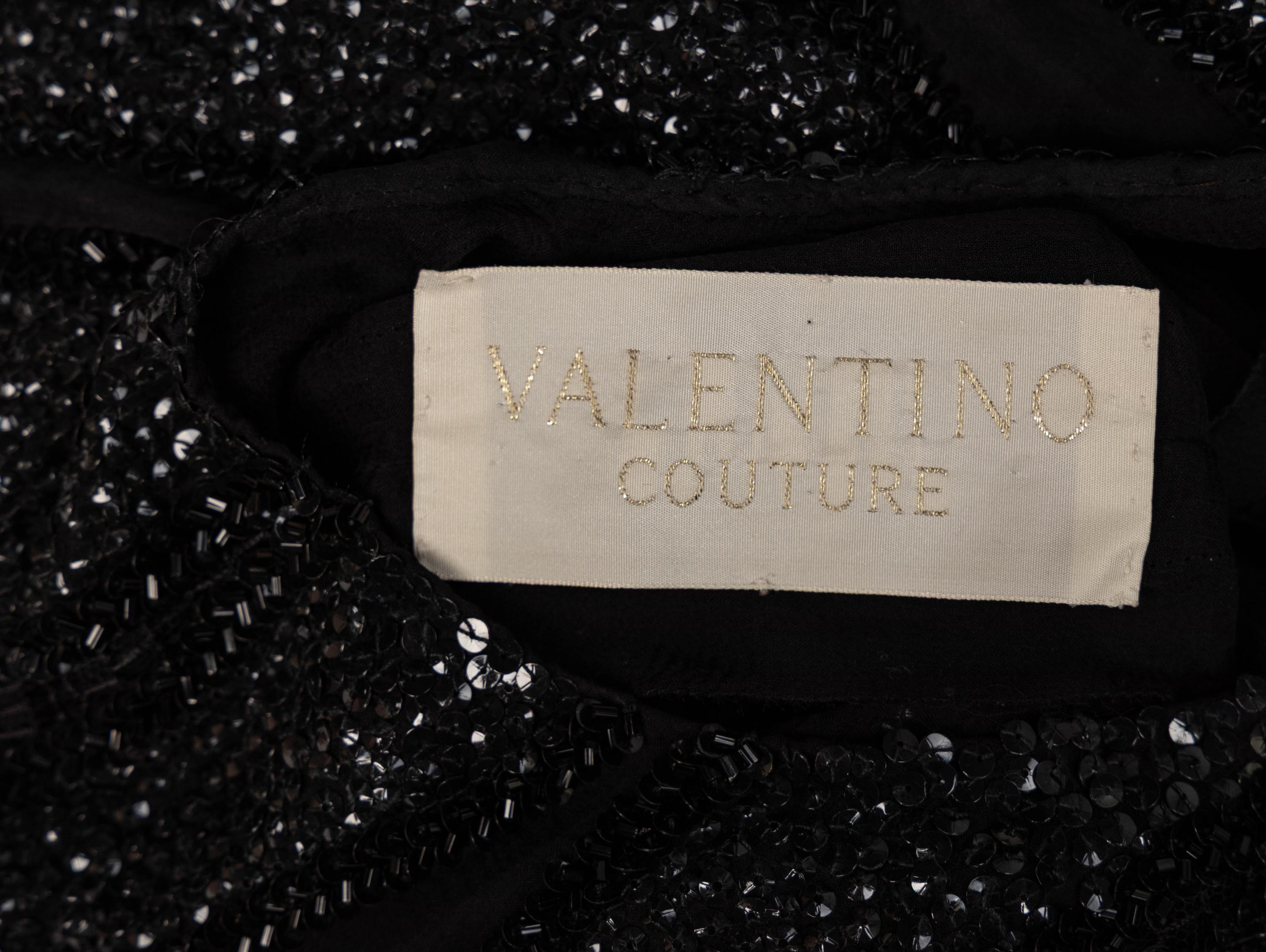 Valentino Couture, Haute Couture Black Beaded Column Gown