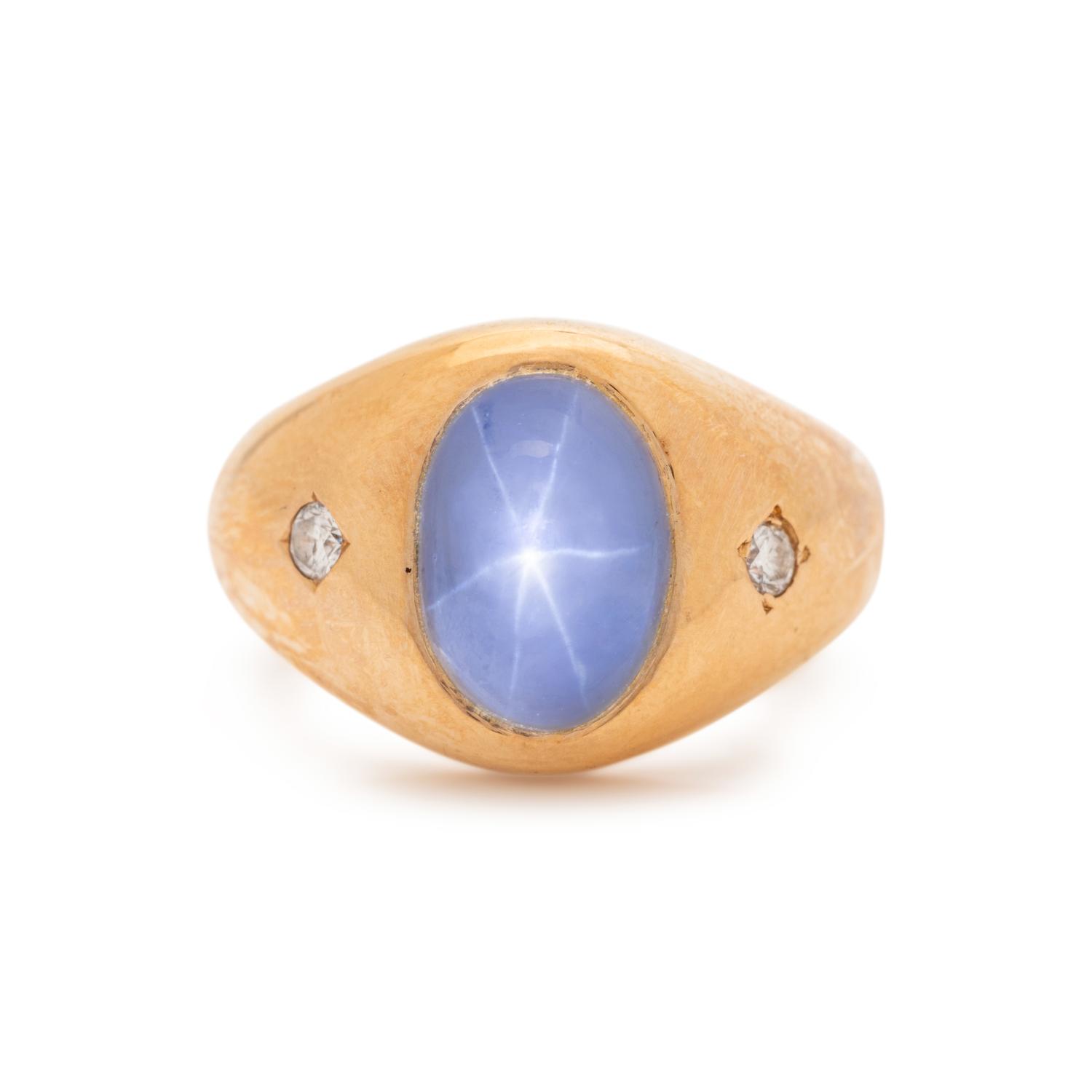 STAR SAPPHIRE AND DIAMOND RING
