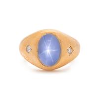 STAR SAPPHIRE AND DIAMOND RING