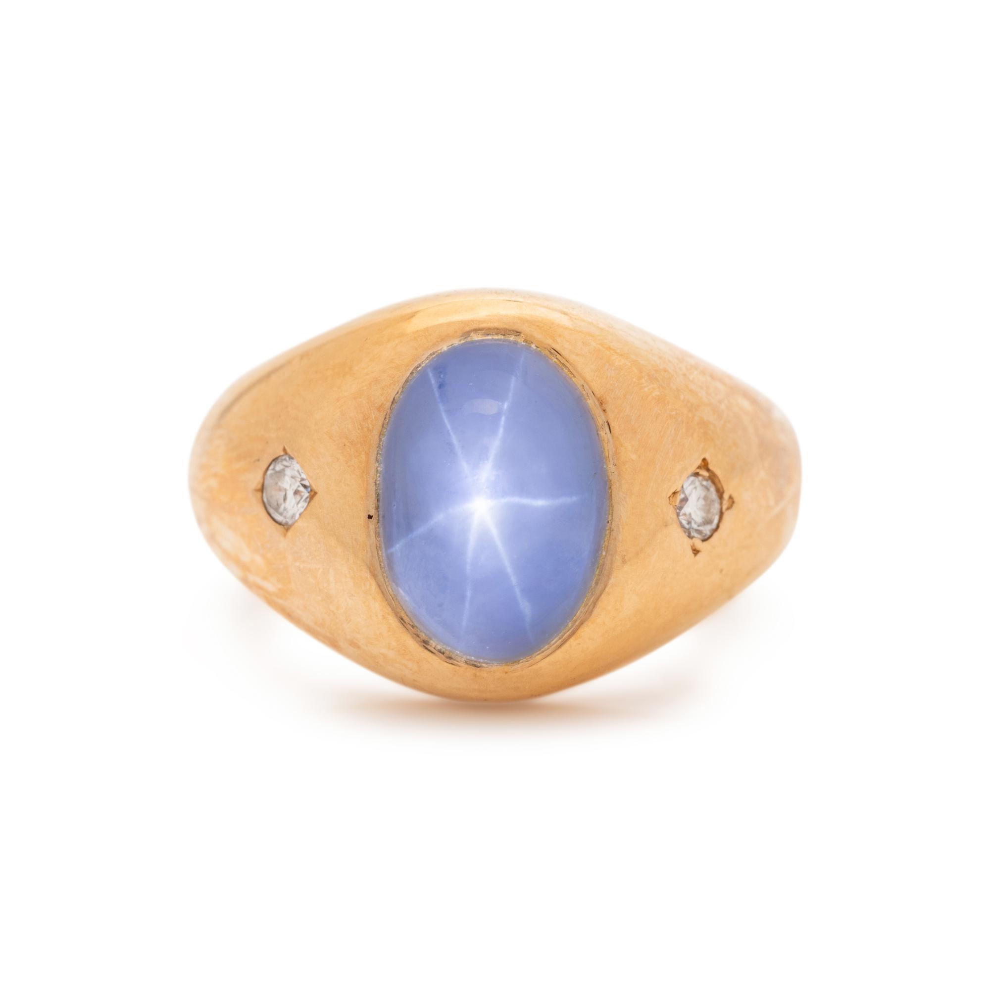 STAR SAPPHIRE AND DIAMOND RING