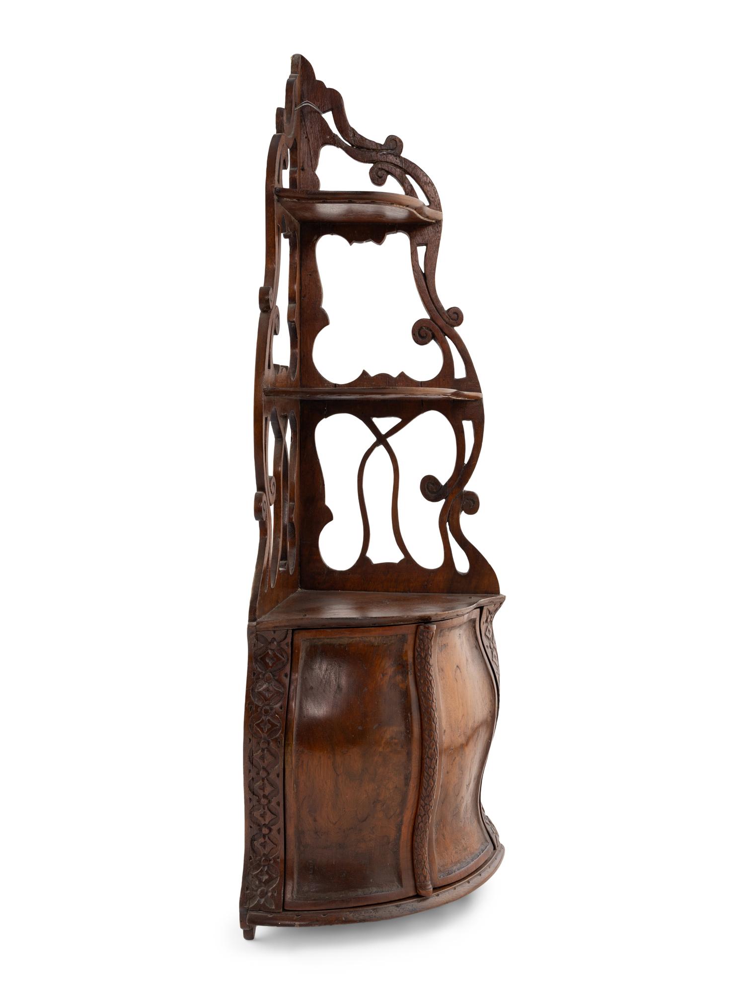 A French Provincial Fruitwood Hanging Encoignure