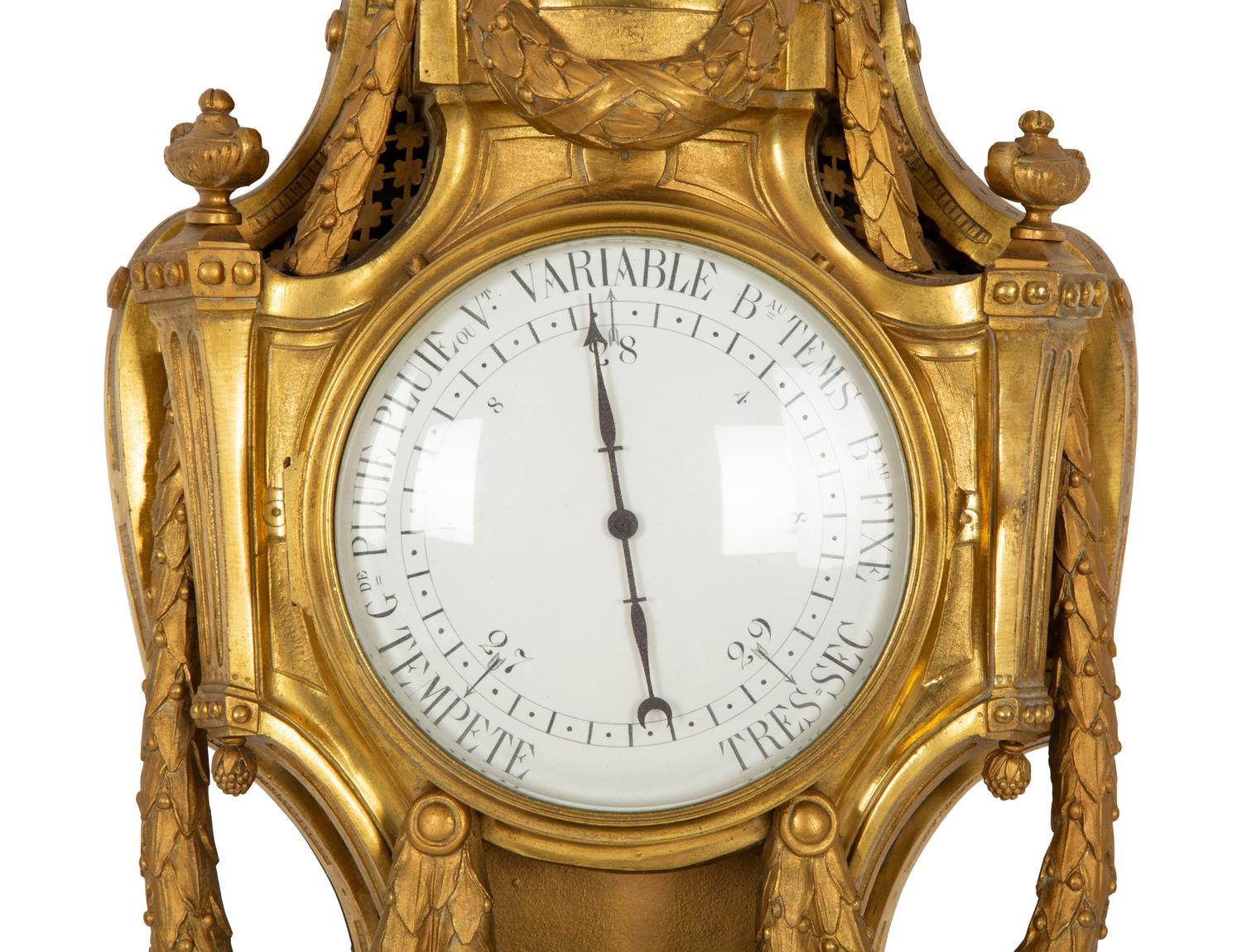 A Louis XVI Style Gilt Bronze Wall Barometer