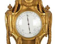 A Louis XVI Style Gilt Bronze Wall Barometer