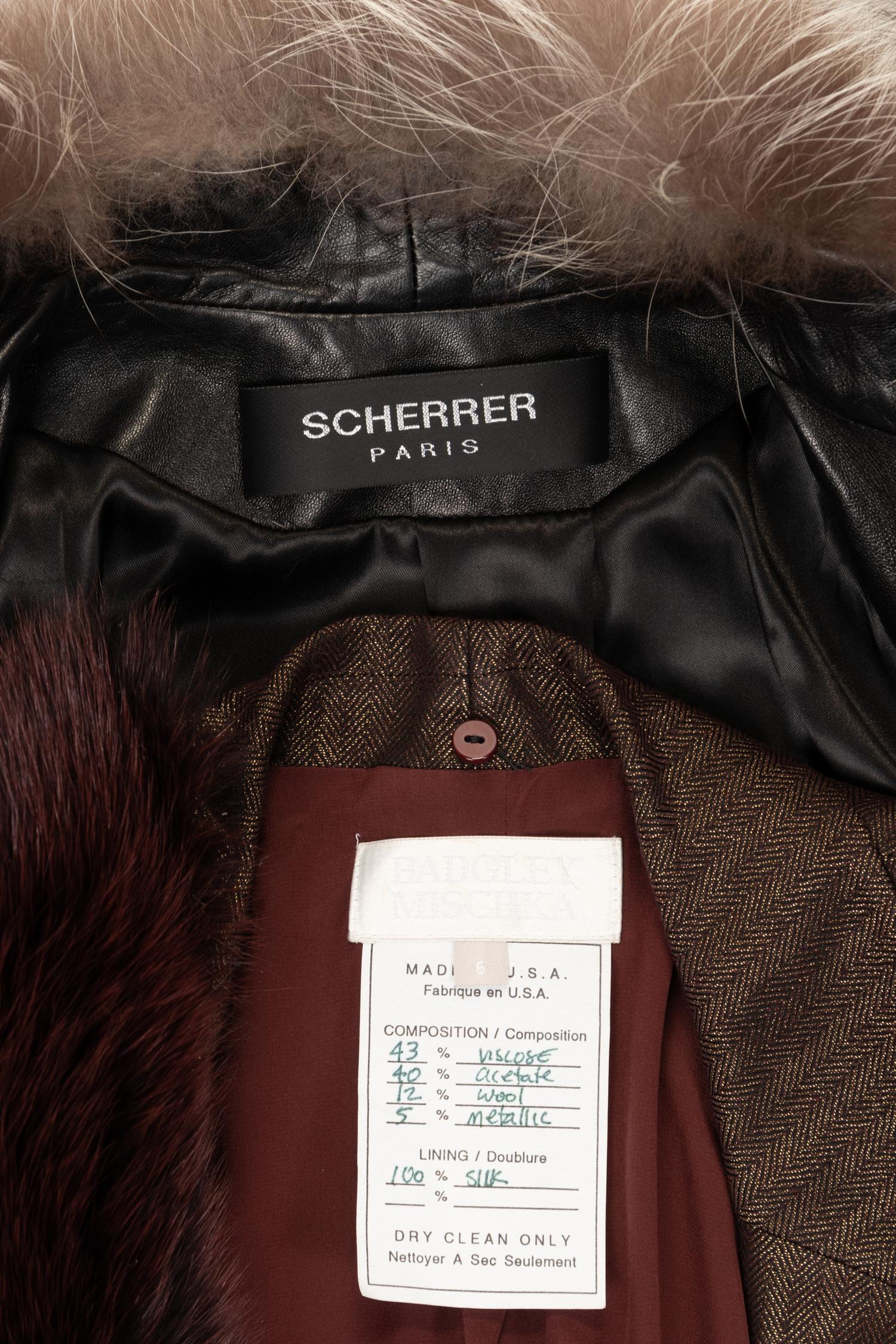 Two Fur-Trimmed Coats: One Badgley Mischka and One Scherrer, 1990-2010s