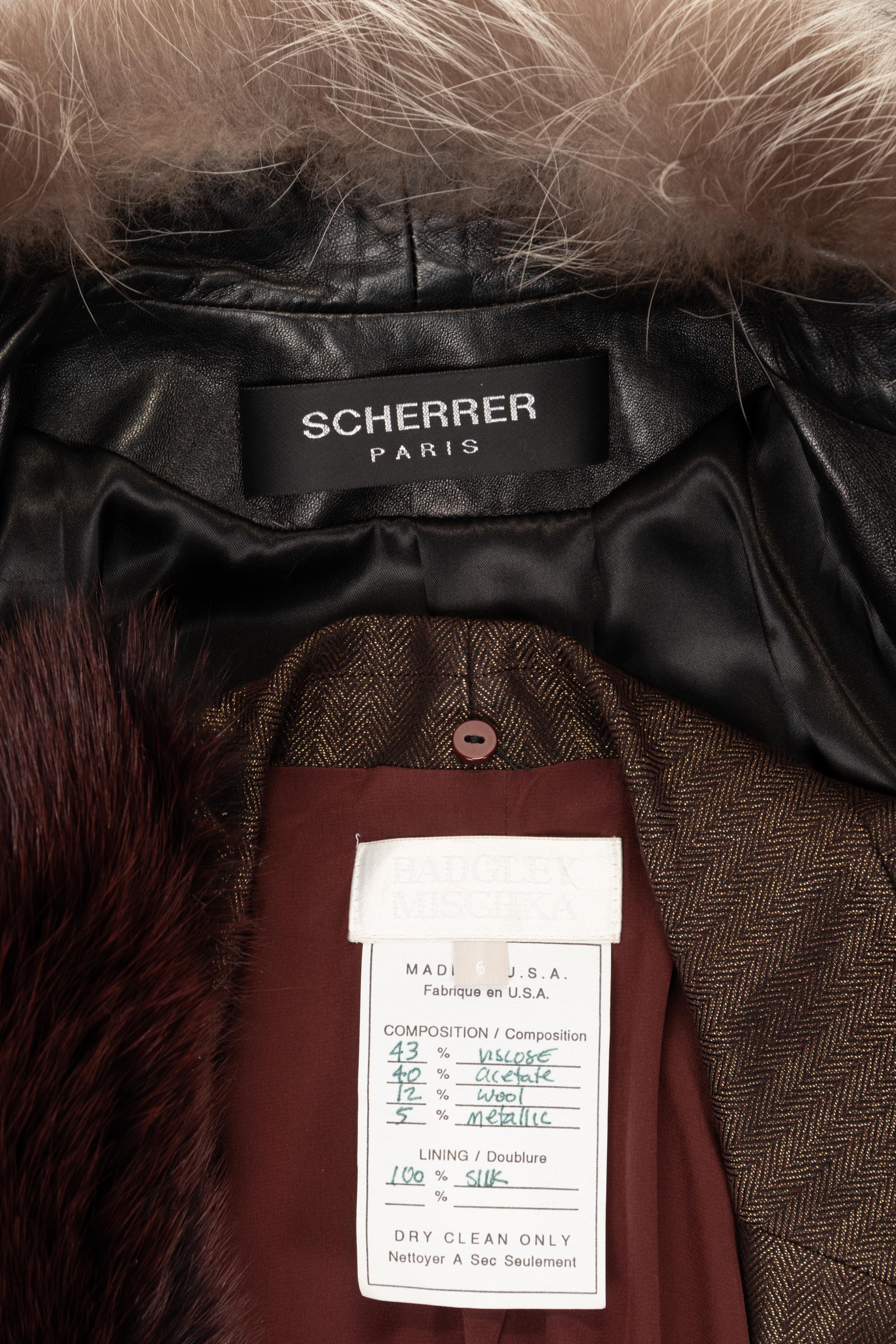 Two Fur-Trimmed Coats: One Badgley Mischka and One Scherrer, 1990-2010s
