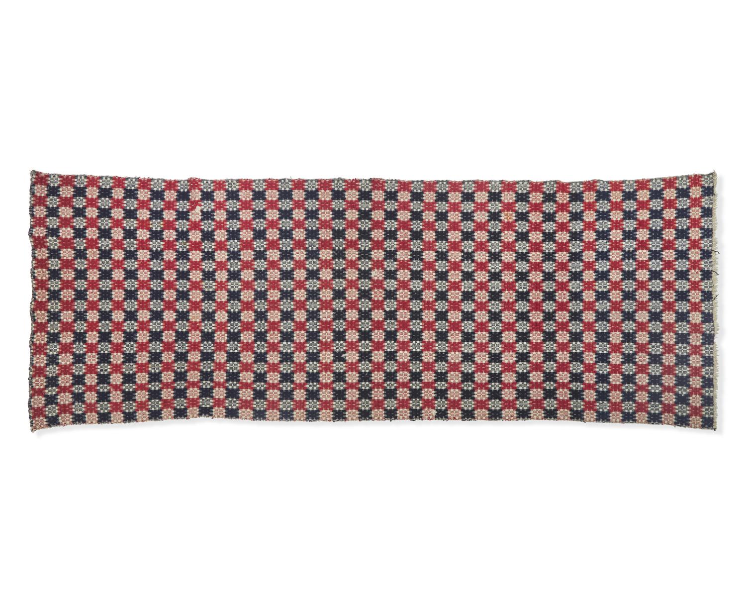 A Group of Five Woven Wool and Cotton Coverlets and Coverlet Panels, Pennsylvania, 19th Century