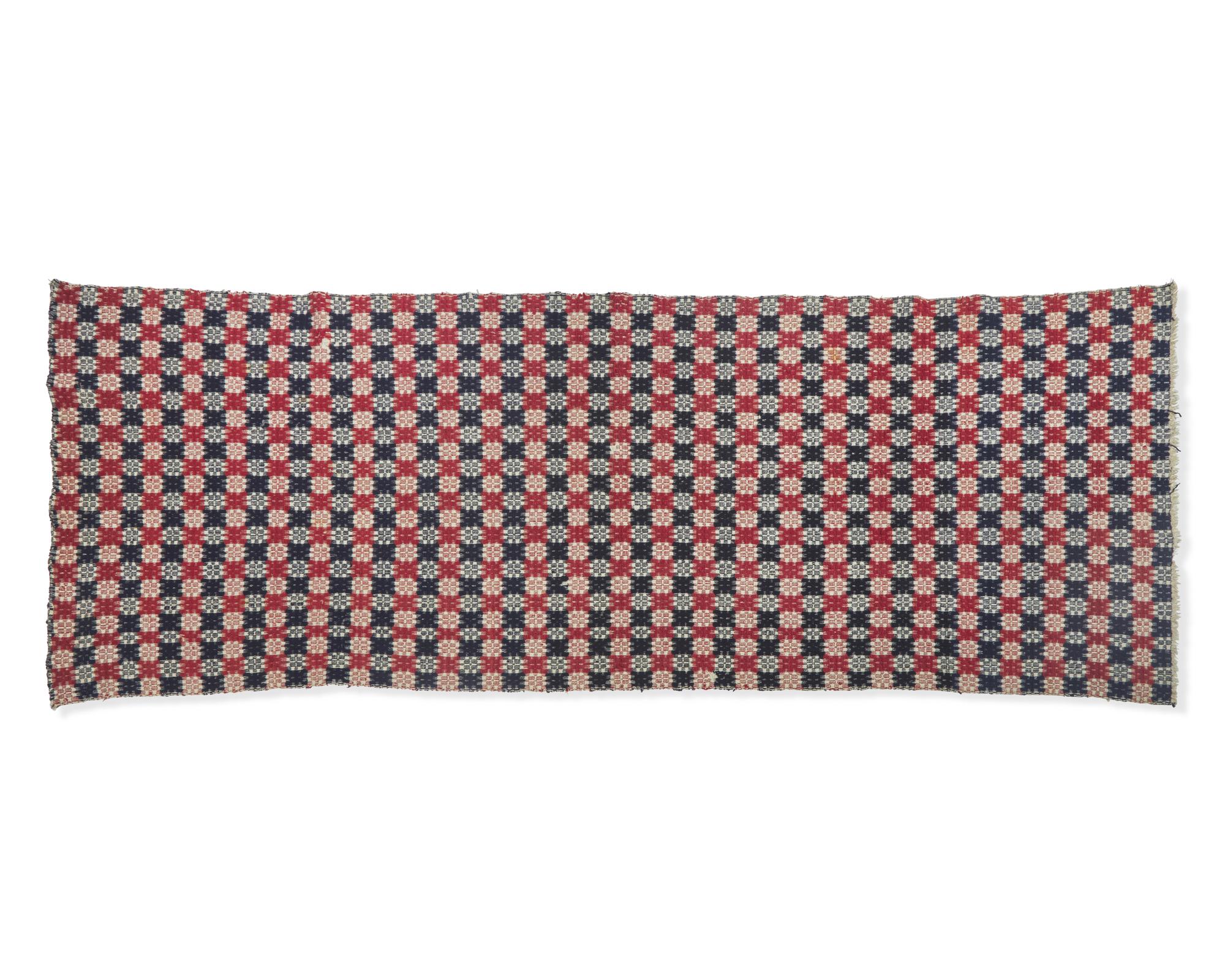 A Group of Five Woven Wool and Cotton Coverlets and Coverlet Panels, Pennsylvania, 19th Century