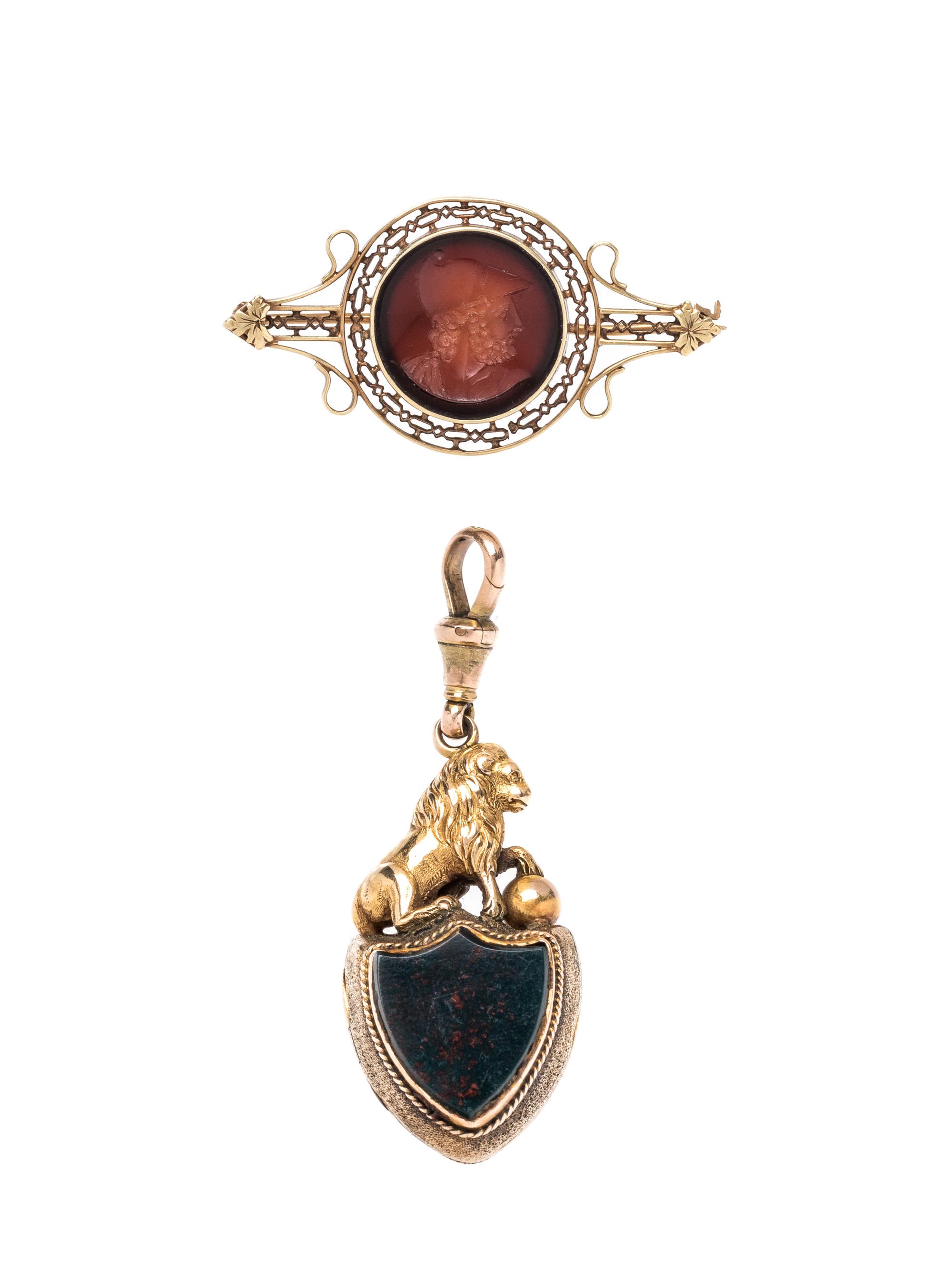 COLLECTION OF VICTORIAN HARDSTONE JEWELRY