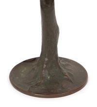 A Handel Bronze and Slag Glass Palm Tree and Sunset Table Lamp