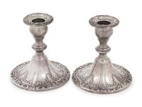 A Pair of American Silver Candlesticks