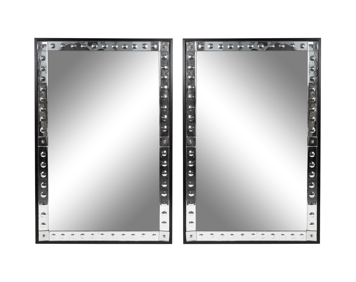 A Pair of Contemporary Reverse-Cut Glass Mirrors — 20TH CENTURY