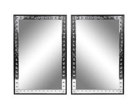 A Pair of Contemporary Reverse-Cut Glass Mirrors — 20TH CENTURY