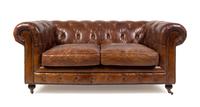 A Leather Upholstered Chesterfield Sofa