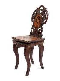 A German Marquetry Music Box Chair