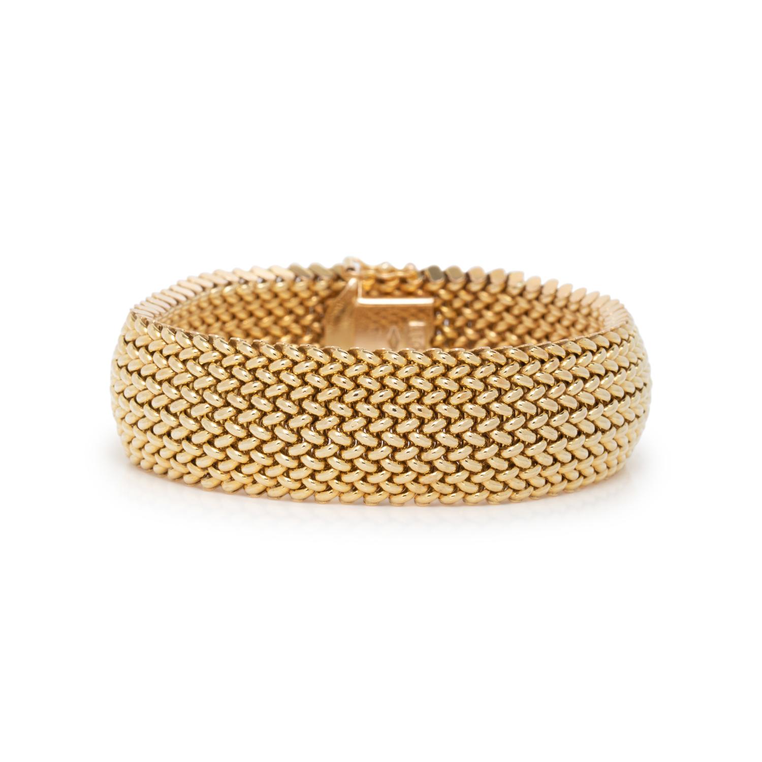 YELLOW GOLD MESH BRACELET