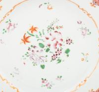 Five Chinese Export Famille Rose Porcelain Plates