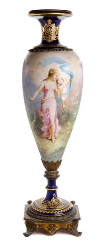 A Sevres Style Porcelain Urn Height 36 1/2 inches. — 19TH CENTURY