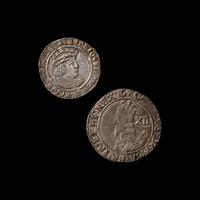 [ENGLAND] A Henry VIII Groat (2.7 g) and a Charles I Shilling [Anchor Mark, 1628] (5.9 g); Two Coins total .
