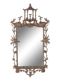 A George III Style Carved Walnut "Chinese Chippendale" Mirror