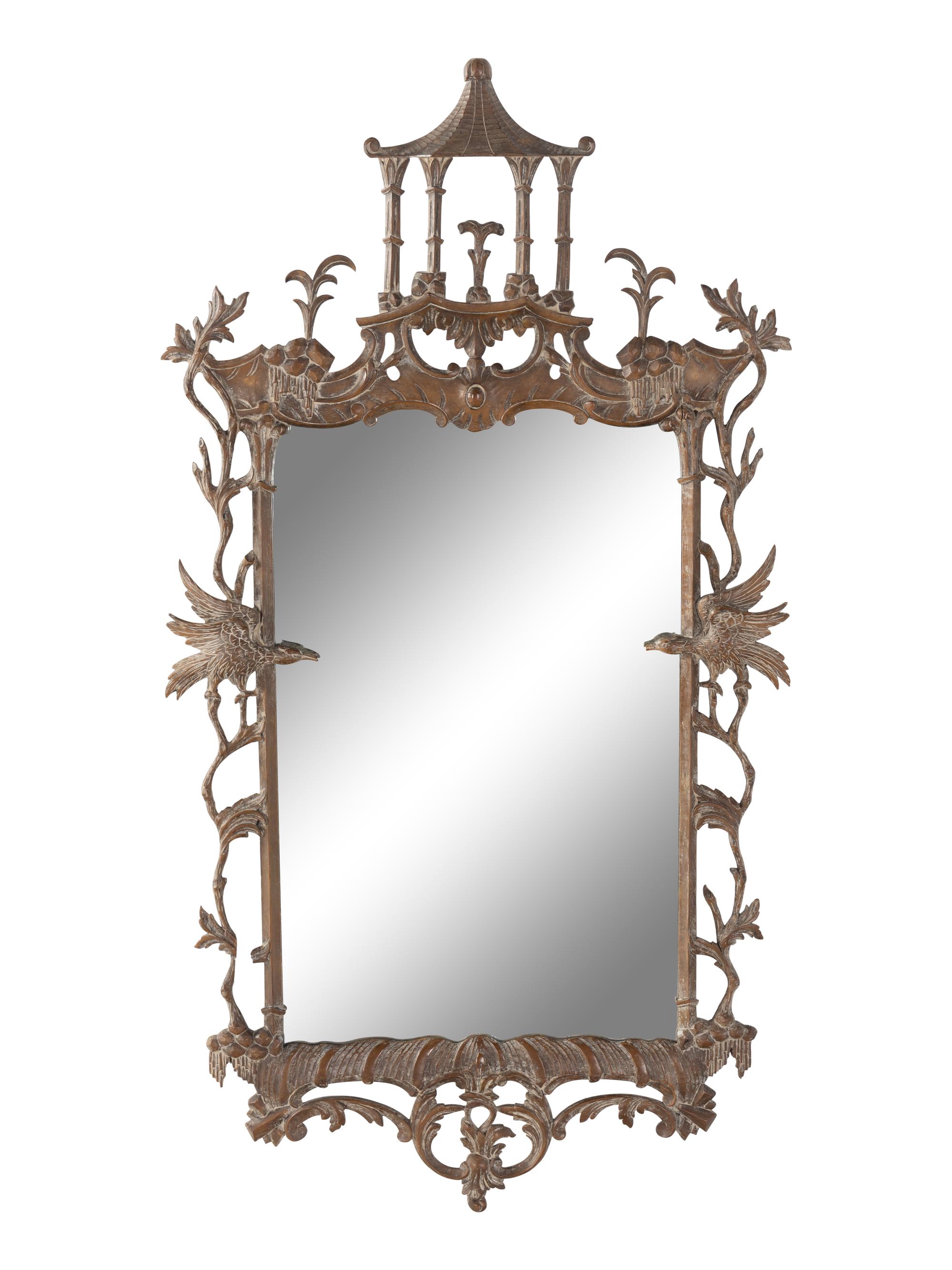 A George III Style Carved Walnut "Chinese Chippendale" Mirror