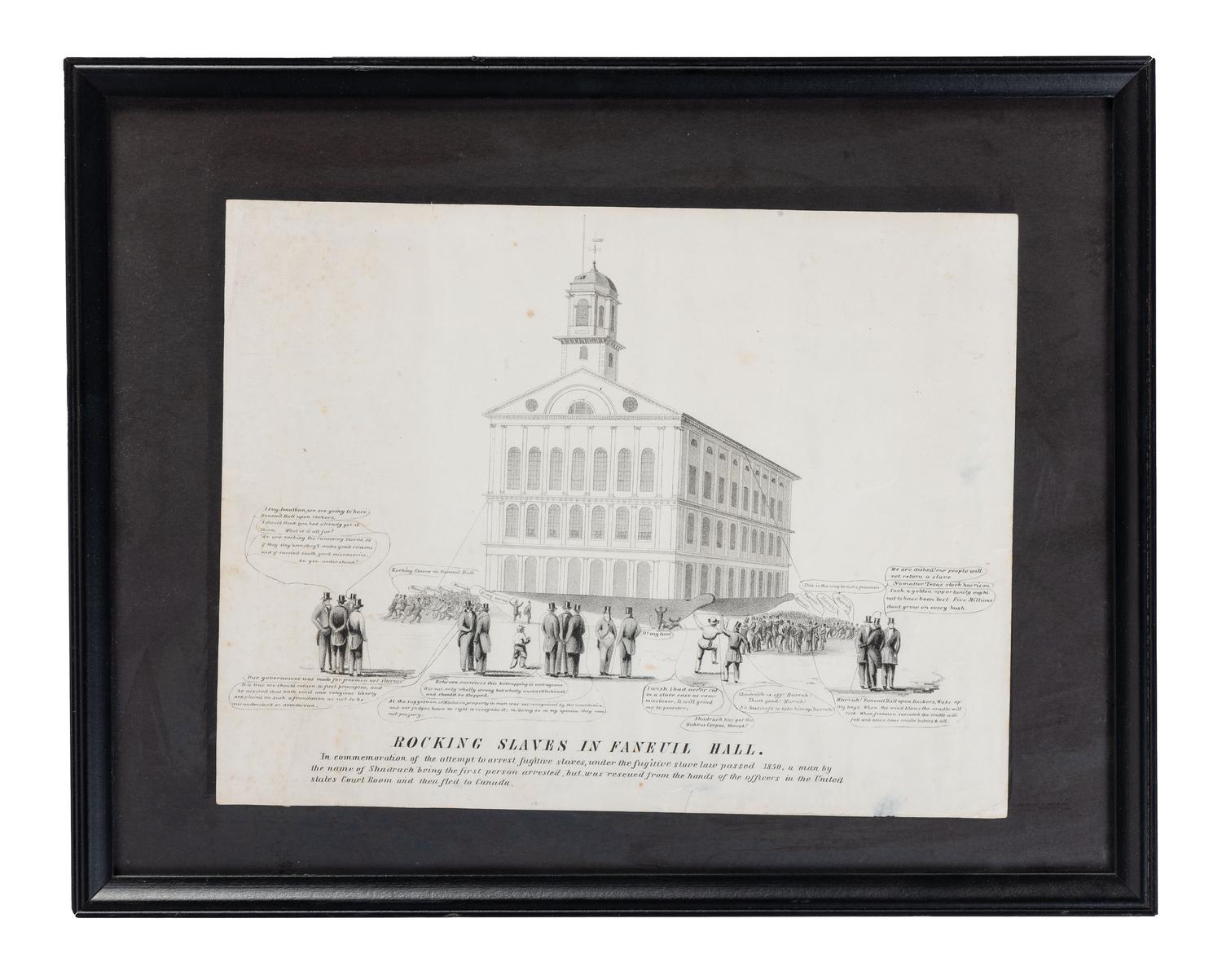[SLAVERY & ABOLITION]. Rocking Slaves in Faneuil Hall. N.p.: N.p., ca 1851.
